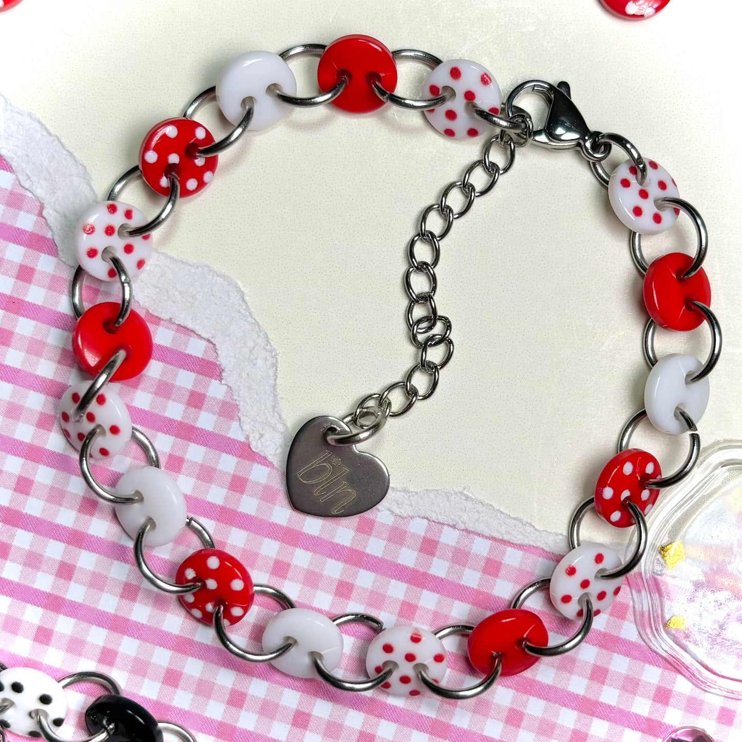 Cute As A Button Bracelet RED