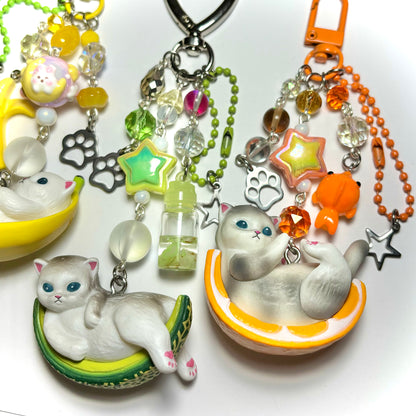 Fruit Kitty Keychains