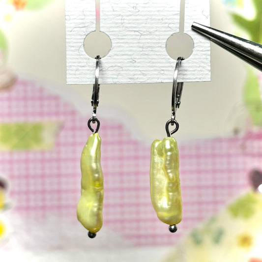 Yellow Pearl Earrings