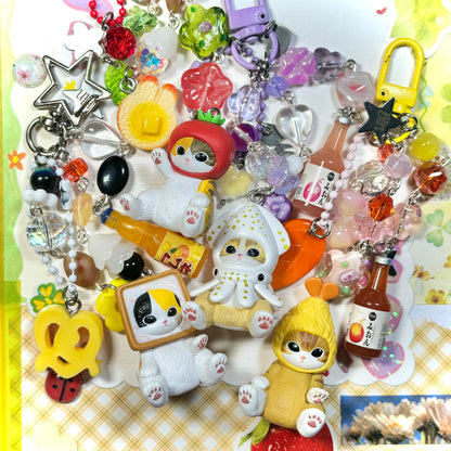 Silly Food Kitty Keychains