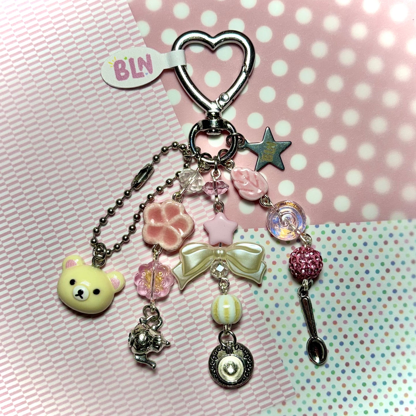 Tea Party Bear Keychain