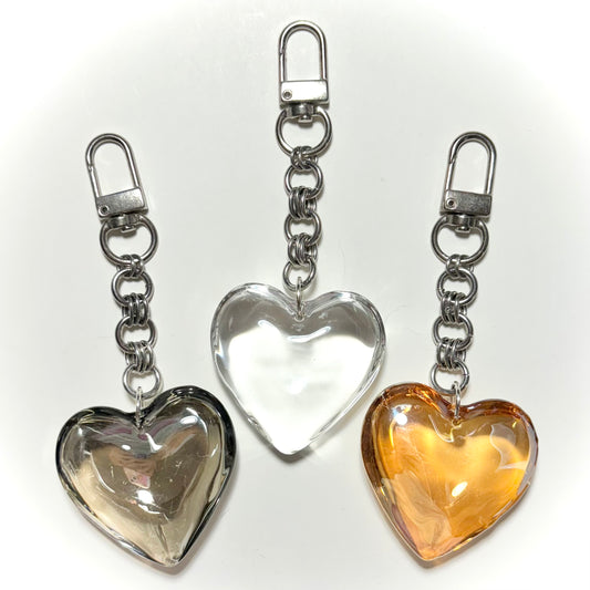 Glass Heart Keychain