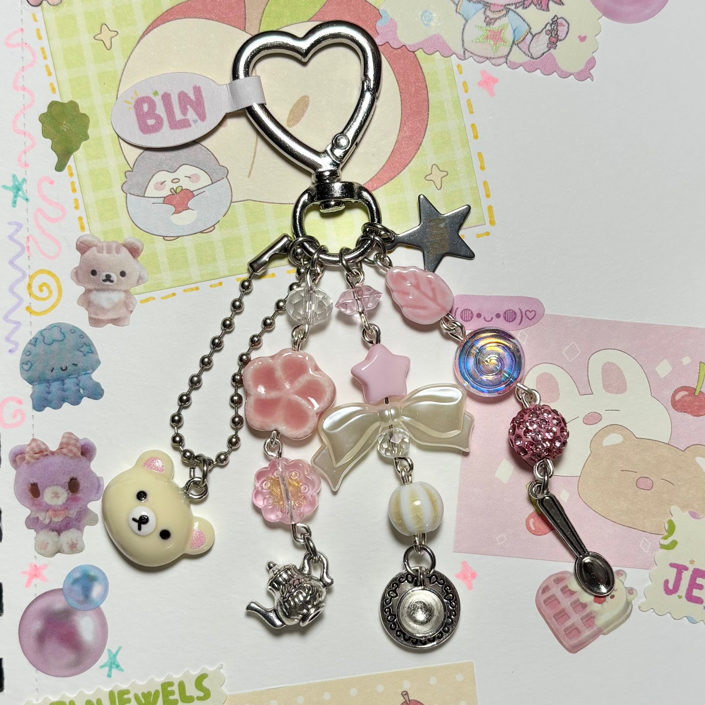 Tea Party Bear Keychain
