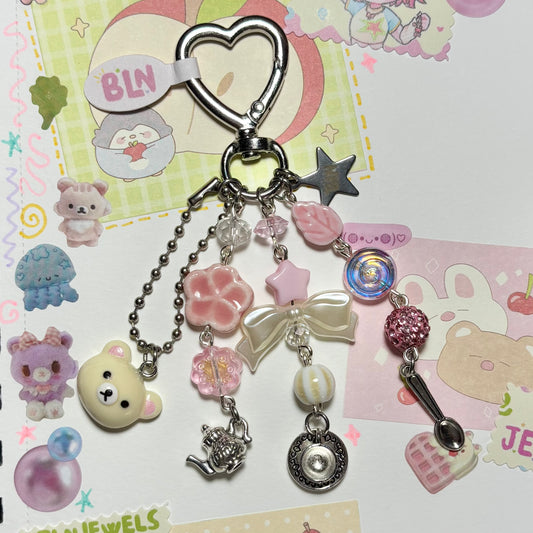 Tea Party Bear Keychain