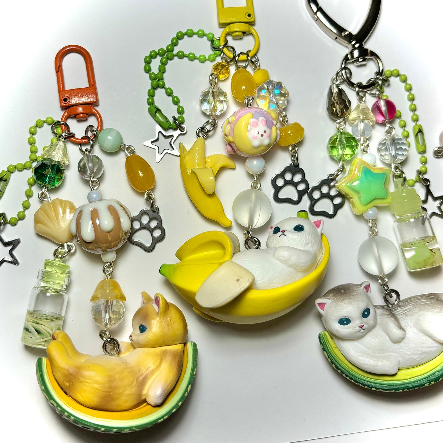 Fruit Kitty Keychains