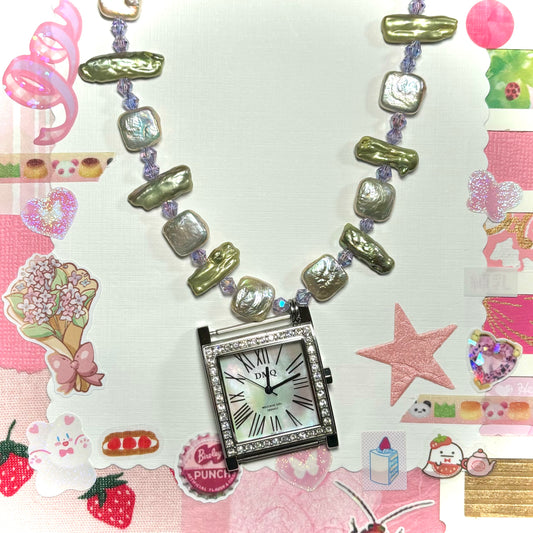 Pearl Watch Necklace