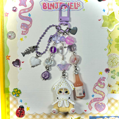 Silly Food Kitty Keychains