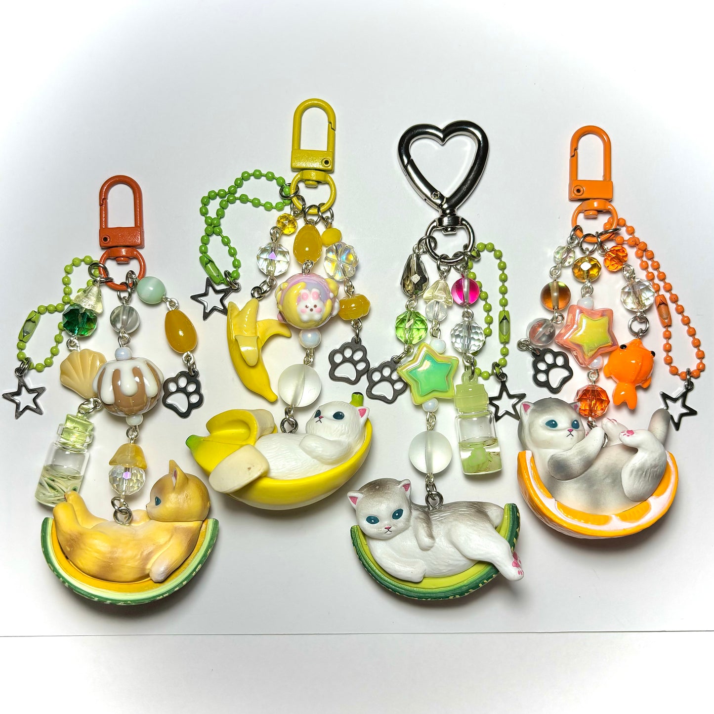 Fruit Kitty Keychains